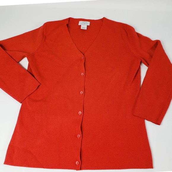 Ann Taylor Loft Red Cardigan Button Front Sweater - Picture 2 of 6